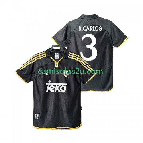 Camisolas de futebol Real Madrid R.CARLOS 3 1999 2001 Retro Equipamento Alternativa Manga Curta Camisolas de futebol Real Madrid R.CARLOS 3 1999 2001 Retro Equipamento Alternativa Manga Curta